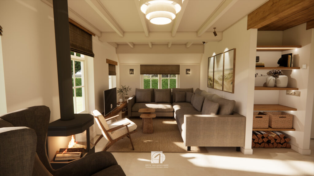 Interieurontwerp en verbouwing vakantiewoning Terschelling – lichte natuurlijke materialen en rustige kleuren