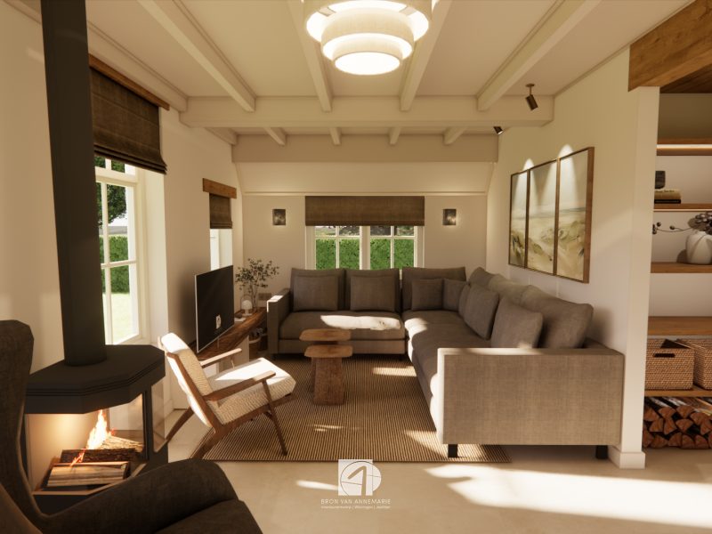 Interieurontwerp en verbouwing vakantiewoning Terschelling – lichte natuurlijke materialen en rustige kleuren