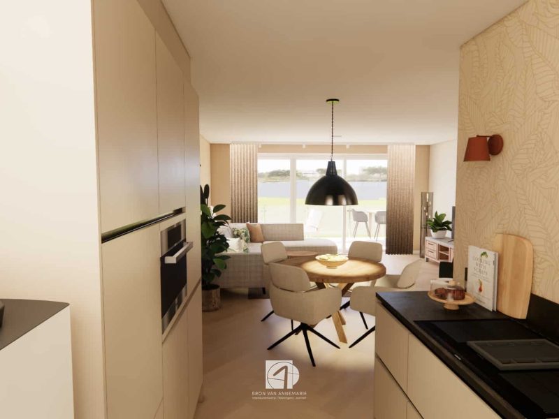 Interieurontwerp appartement Dronten keuken woonkamer