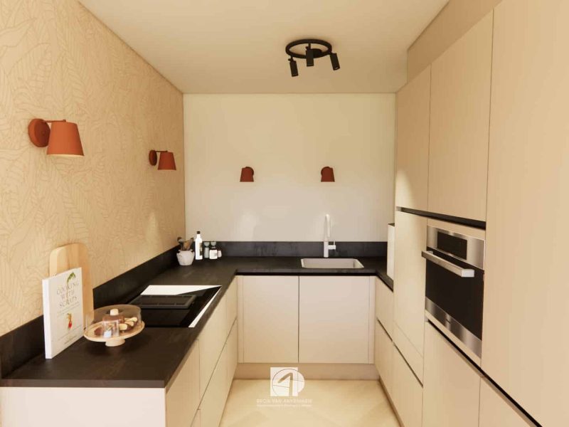 Interieurontwerp appartement Dronten U keuken