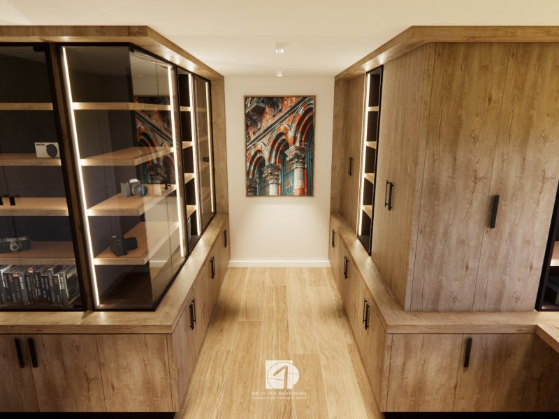 Thuiskantoor op Urk verbouw houten kantoorkasten