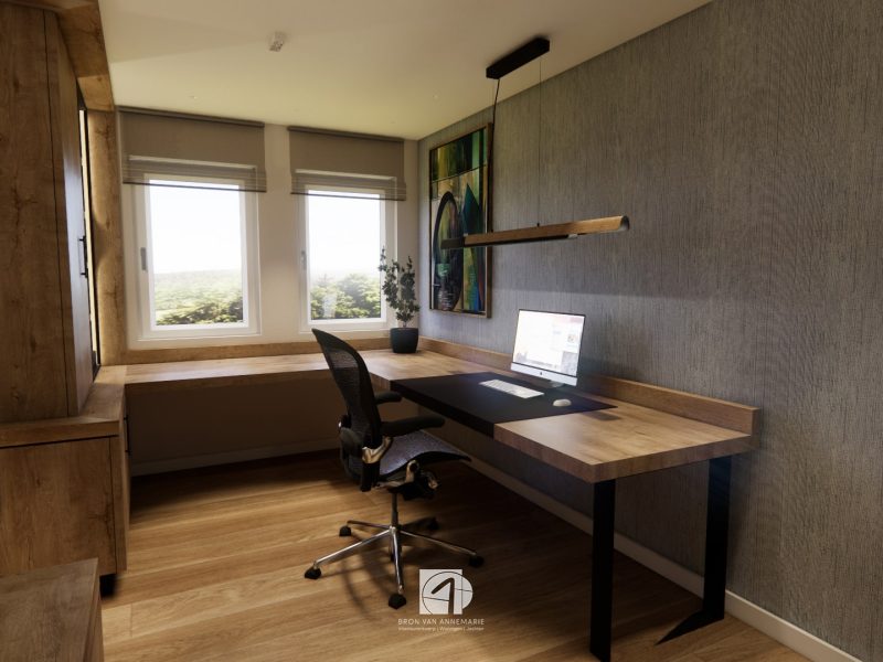 Werkplek bureau op Urk verbouw