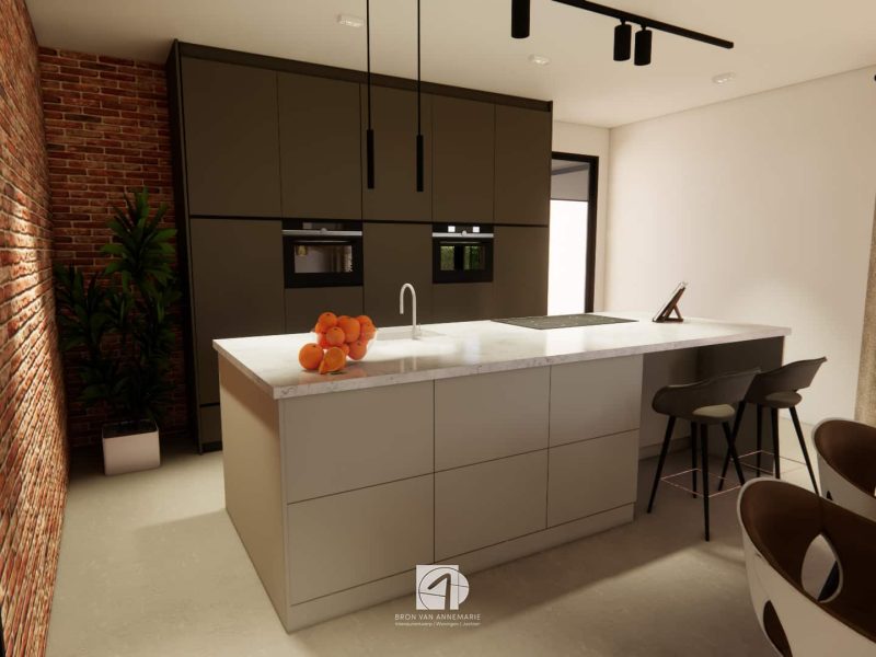 Nieuwbouw woning Nistelrode interieurontwerp moderne keuken kookeiland