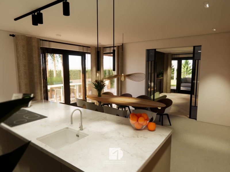Nieuwbouw woning Nistelrode interieurontwerp kookeiland