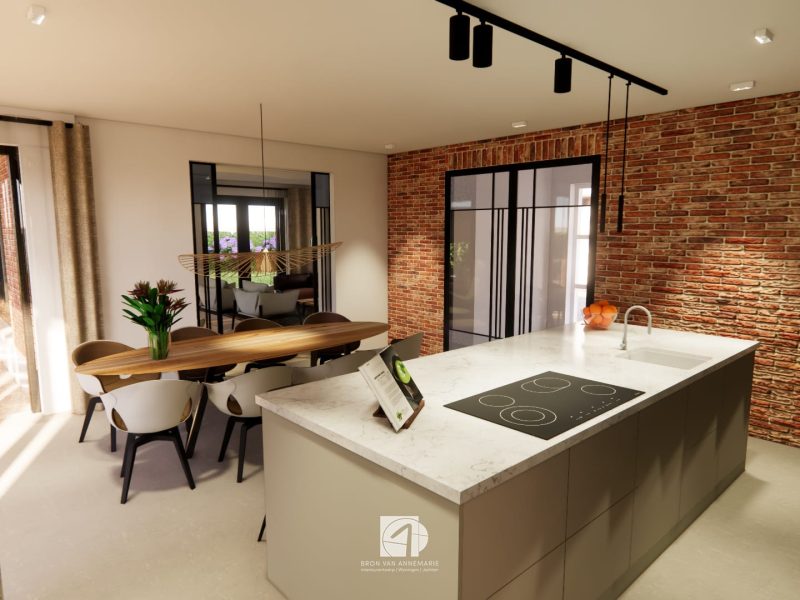 Nieuwbouw woning Nistelrode interieurontwerp open keuken