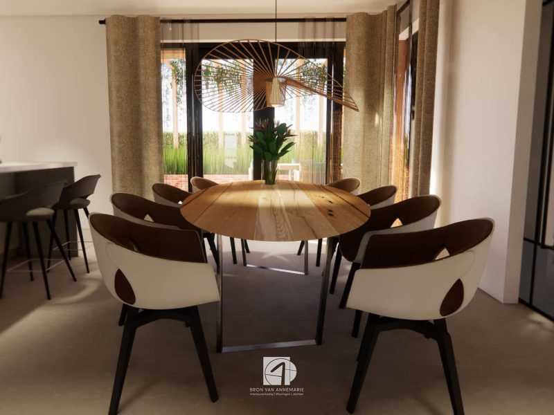 Nieuwbouw woning Nistelrode interieurontwerp eethoek