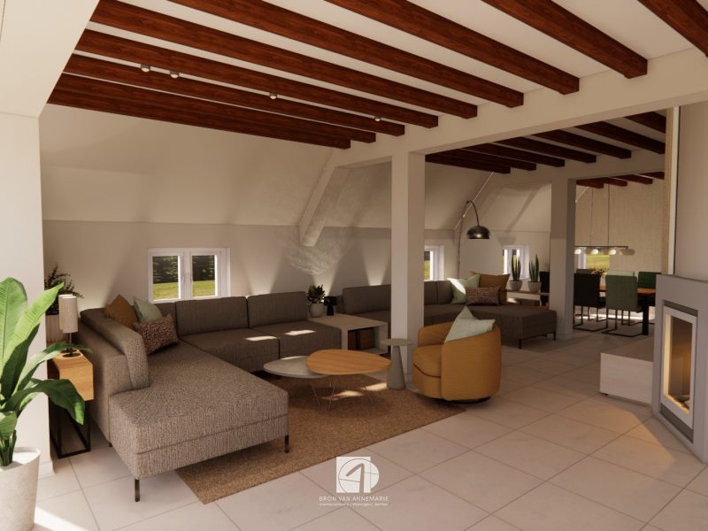 Interieurontwerp Nijverdal verbouw grote zitbank